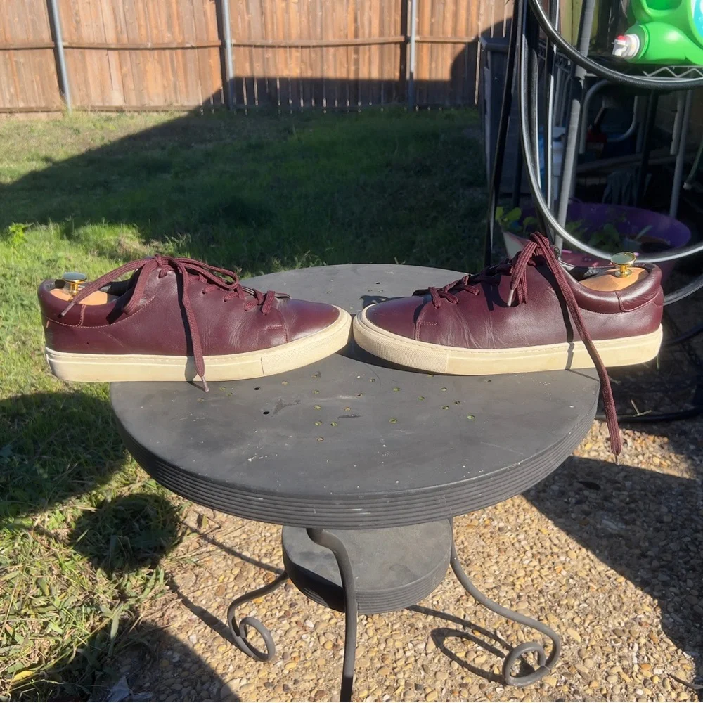 Sandro Paris leather sneakers Hermes red brown white soles 10.5 us - Picture 4 of 9